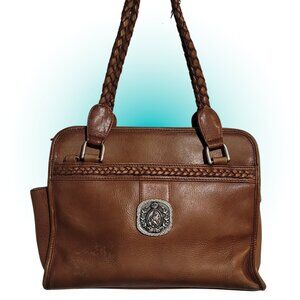 ANGELS COLOMBIAN LEATHER TRUE VINTAGE COGNAC TAN HANDBAG PURSE EUC